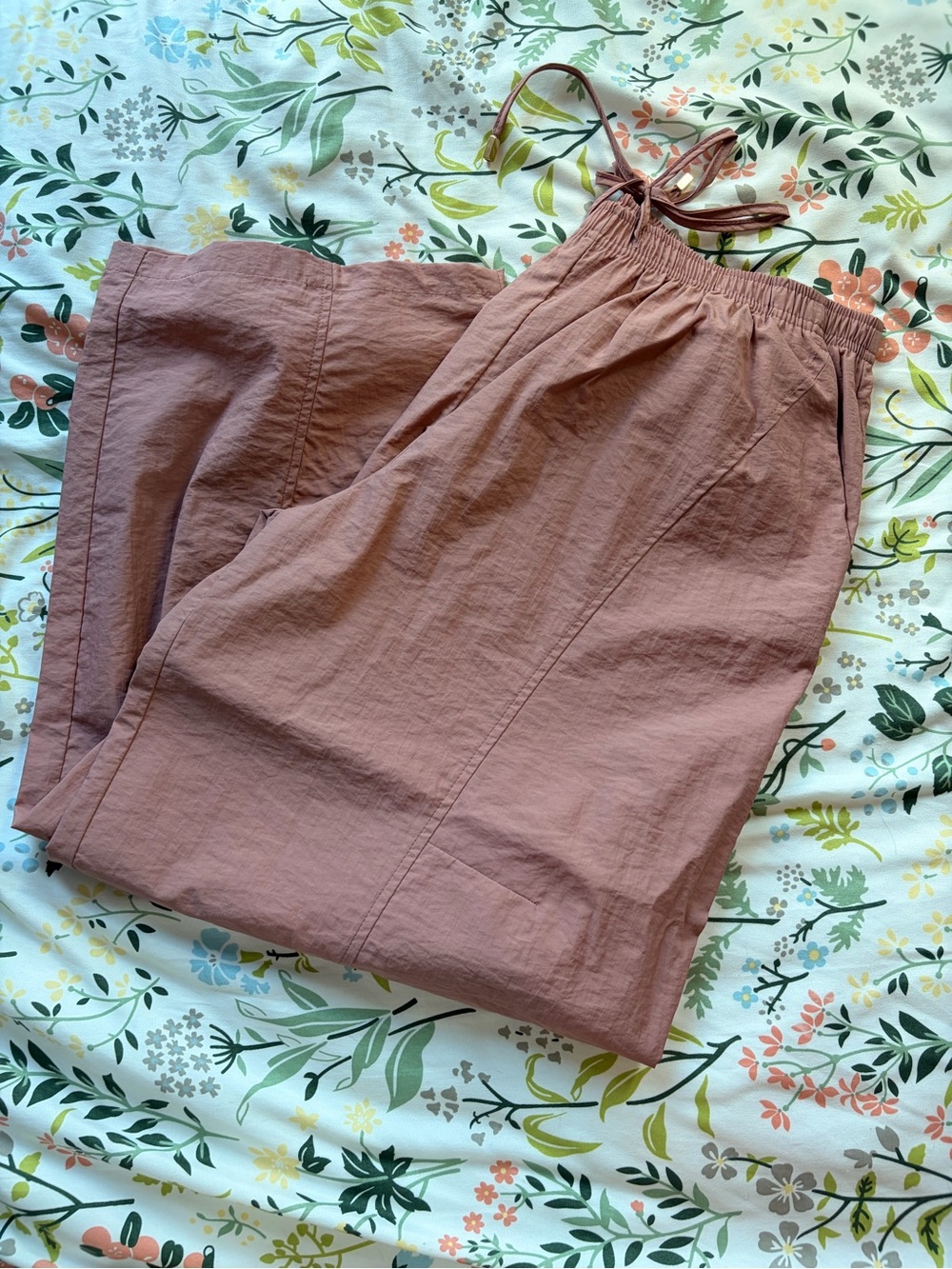 Zara Blush Pink Elastic Waist Wide-Leg Pants L - Picture 3 of 7